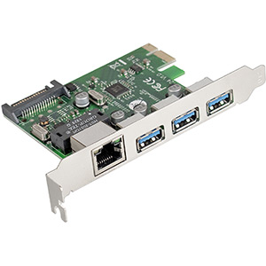 Cotroller EXE-361 PCI-E 2.0, 3*USB3.0ext + LAN UTP 1000Mbp